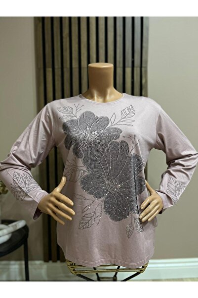 AKMAVİ Women's Middle Age and Above Large Rose Patterned Stone Mother Combed ...