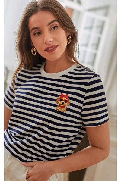 SUNFREE POPULARNA MEŠAVINA Štampano Mornarsko plava Prugasto Detaljna regular...