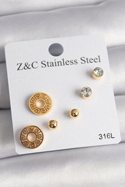 online kapsulavm avm alışveriş 316L Steel Gold Color Zircon Stone Labyrinth M...