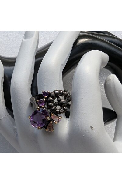 OEM inel argint ametist -turmalină