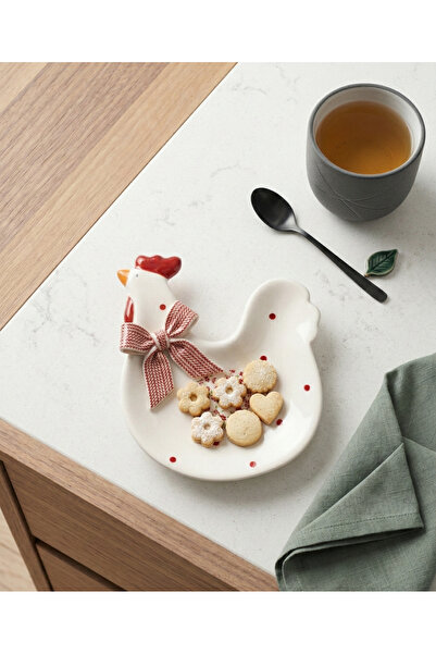 Nakkash Seramik Tavuk Figürlü Dekoratif Sunum Tabağı & Çerezlik - Country Tar...