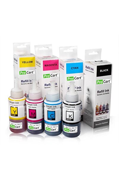 PROCART Комплект от 4 цвята DYE фото мастило за Epson L серия