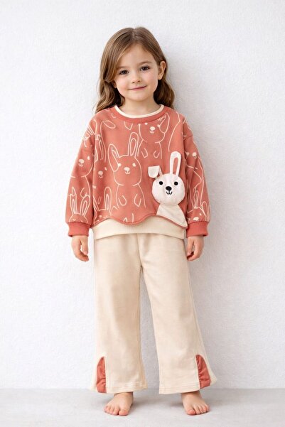 BEBİNNİ Girl's Suit Flared 100% Cotton
