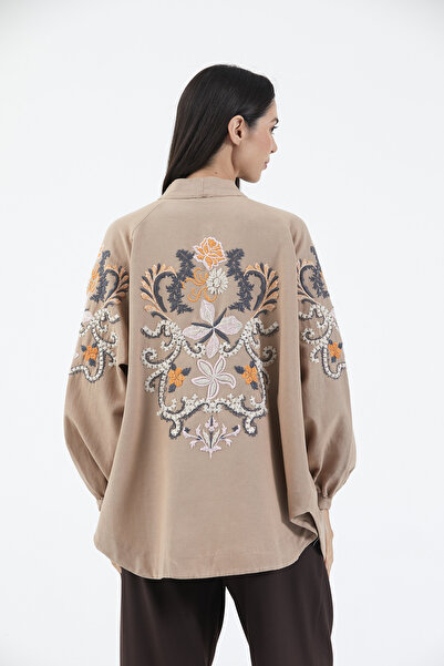 Dadali Embroidered Long Sleeve Slim Seasonal Kimono