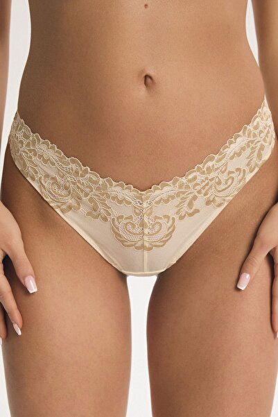 ESOTIQ Women's Elegant Thong Briefs Panties Mesh with Ornamental Botanical Me...