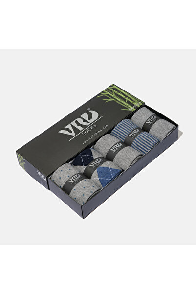 VARDAR SOCKS خياطة مخفية بامبو جوارب قماش جاكار رمادية منقوش ألوان جوارب رجال...