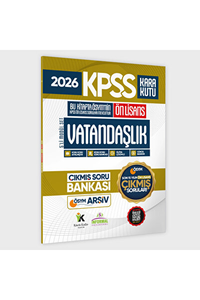 Karakutu Yayınları 2026 FULLÖnLisans KPSS Vatandaşlık Kara Kutu ÖSYM Çıkmış S...
