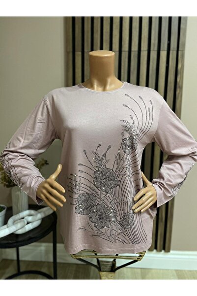 AKMAVİ Women's Flower Garden Patterned Stone Mother Combed Cotton Blouse for ...