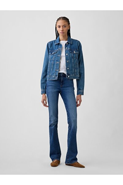 GAP Kadın Mavi Mid Rise Universal Baby Boot Jean Pantolon