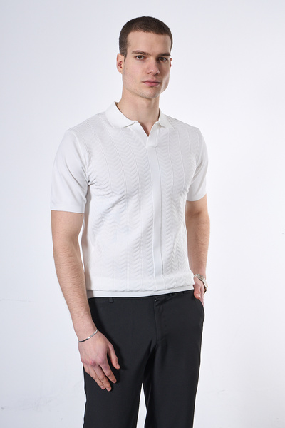 Mesfeno Κανονική εφαρμογή Με σχέδιο Πλεκτό μπλουζάκι πόλο