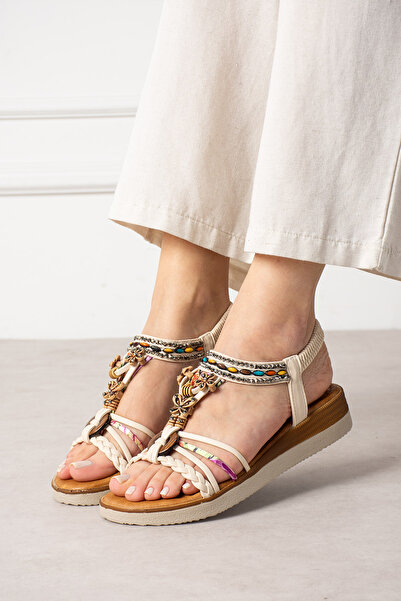 LEYDİ SHOES Su Peri̇si̇ Stone Sandals with Buckle