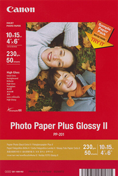 Canon Photo Paper Plus Glossy II, PP-201 50 Yaprak, 230gr, 10x15