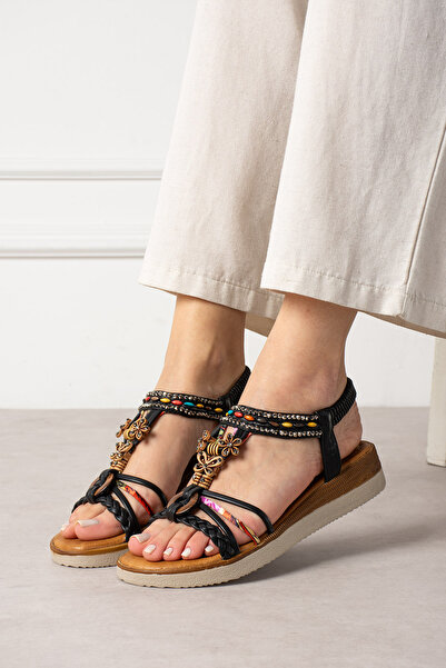 LEYDİ SHOES Su Peri̇si̇ Stone Sandals with Buckle