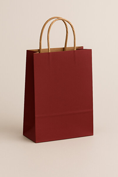 Atölye Kraft Bordo Renk Kraft Çanta 18x8x24 cm