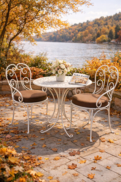 Home Round Brown Chair Mi̇nde Leather Üks Evi̇m-(1 Piece)