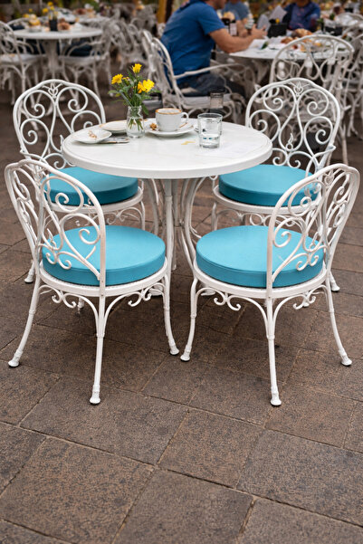 Home Round Turquoise Chair Mi̇nd Leather Luxury Home-(1 Piece)