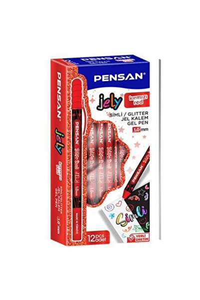Pensan Jely Glitter Silvery Gel Pen 12-Piece Set