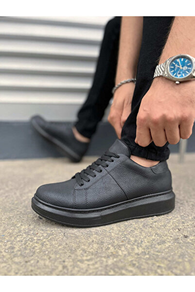 pabucmarketi Black (Black Sole) Lace-Up Men's Shoes Sneakers