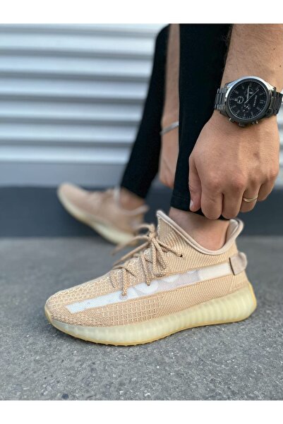 pabucmarketi Beige Lace Detailed Knitwear Men's Sports Shoes