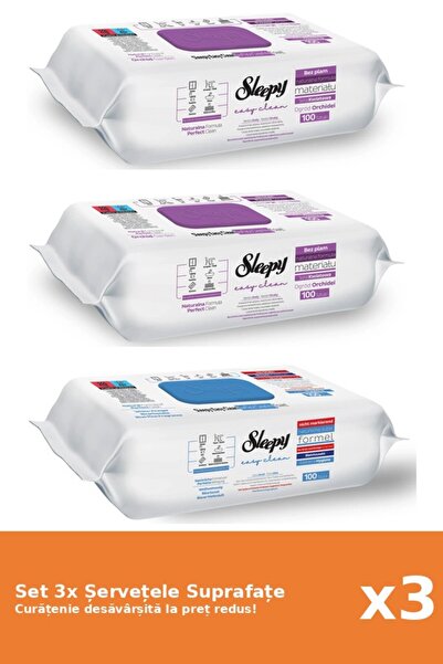 Sleepy Set of 3 Sleepy Surface Wipes: Orchid Garden, Bleach