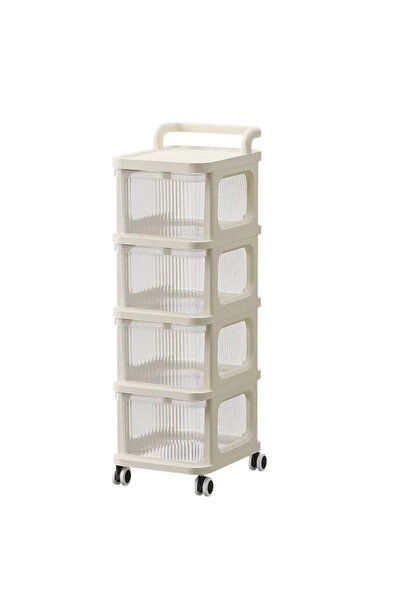 Generic 4-Tier Portable Plastic Storage Cabinet with Clear Acrylic Panels - 3...