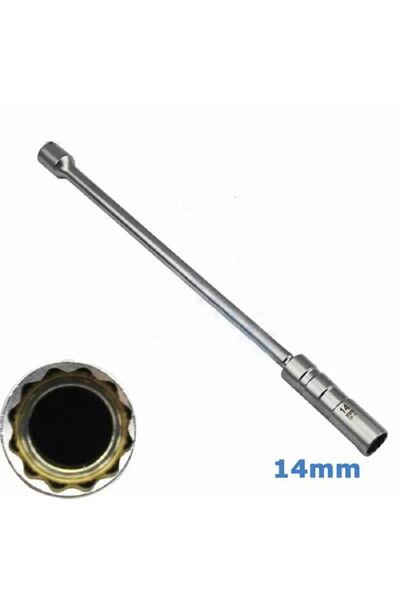 HAKTOR ARM 3/8 14mm buji Yıldız mıknatıslı mafsallı buji lokması 210mm