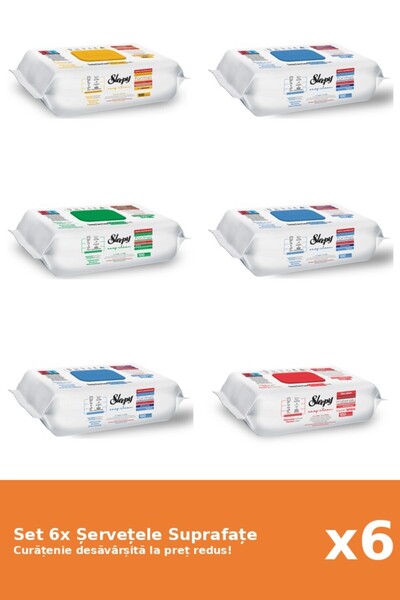 Sleepy Set of 6 Sleepy Surface Wipes: Bleach, Classic, White Soap