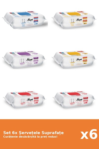 Sleepy Set of 6 Sleepy Surface Napkins: Orchid Garden, Bleach, Classic