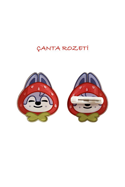 Güneş Kırtasiye Stray Kids Bangchan Wolfchan Karakterli çanta rozeti Çanta sü...