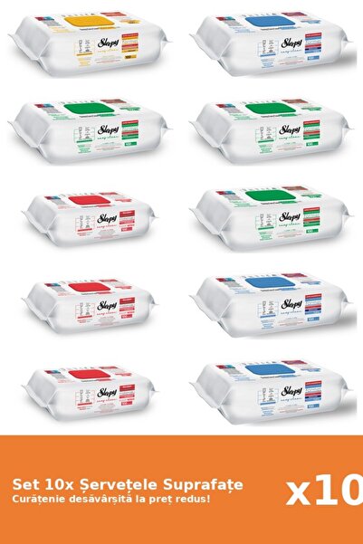 Sleepy Set of 10 Sleepy Surface Wipes: Bleach, Classic, White Soap