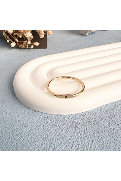 MirariTakıAtölyesi 925 Ayar Gümüş Kişiye Özel Harfli Yüzük 2 mm İnce Minimal ...