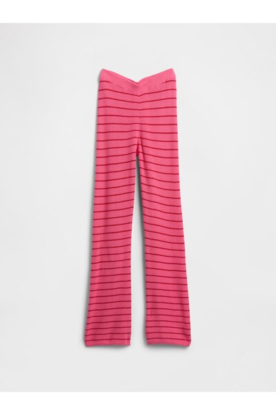 GAP Kız Çocuk Pembe Pull-On Çizgili Örgü Tayt
