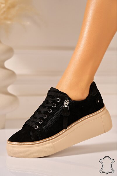 Joana Γυναικεία Μαύρα Σουέτ Αθλητικό παπούτσι Kiona Μέγεθος 36