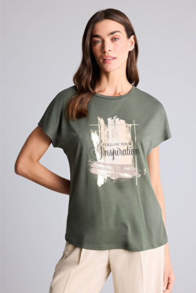 DeFacto 26Y801003073 Dark Khaki Women's T-Shirt H1392Ax/Kh444