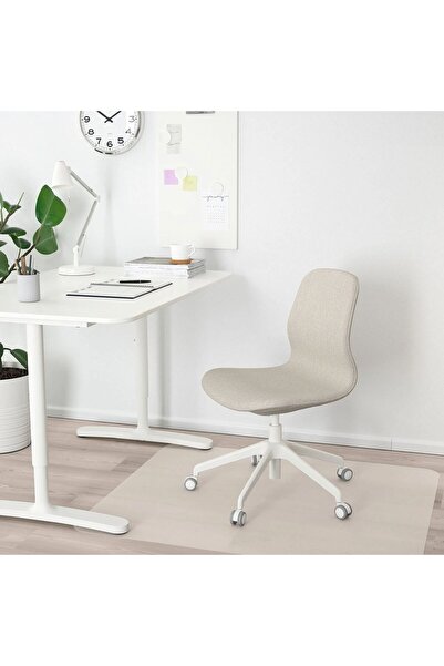 IKEA LÅNGFJÄLL çalışma sandalyesi , gunnared bej-beyaz, kolçaksız
