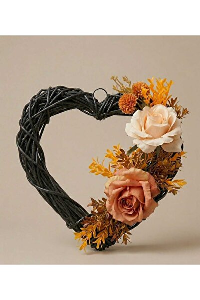 PAKETA Bohem Tarz Yapay Çiçekli Hasır Kapı ve Duvar Süsü