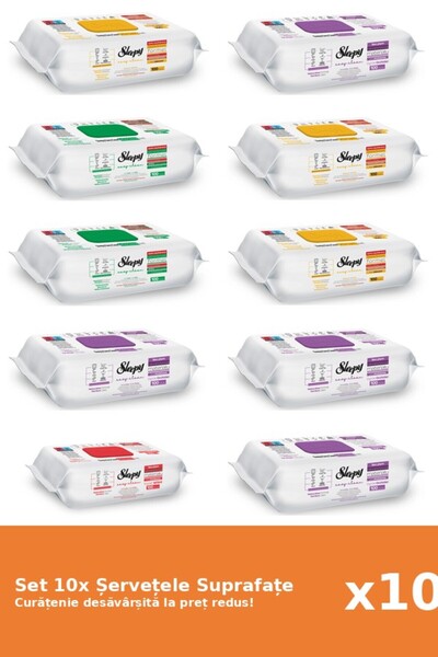 Sleepy Set of 10 Sleepy Surface Wipes: Orchid Garden, White Soap, Classic