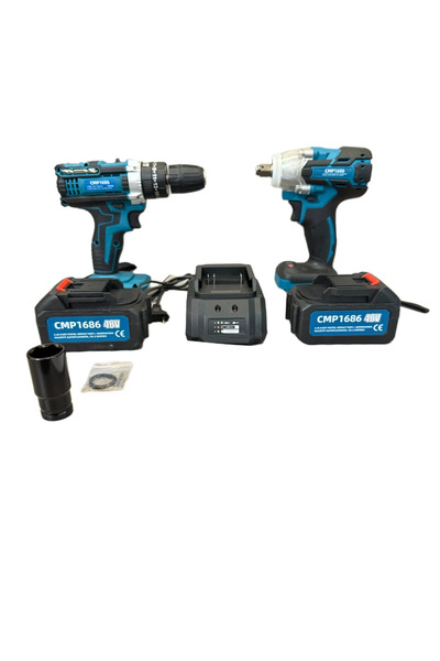 Campion 350NM Set Bormasina gaurit si infiletat + Pistol cu impact , cu 2 acu...