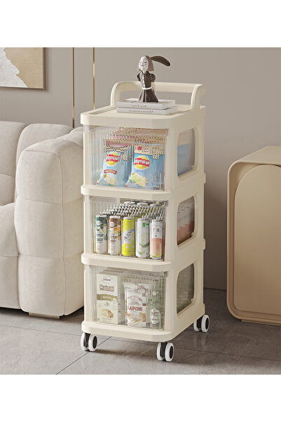 Generic 3-Tier Portable Plastic Storage Cabinet with Clear Acrylic Panels - 3...