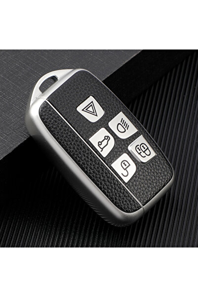 Land Rover Husă cheie TPU cu inserții din piele pentru Range Rover Evoque Sport Freelander Discovery Velar