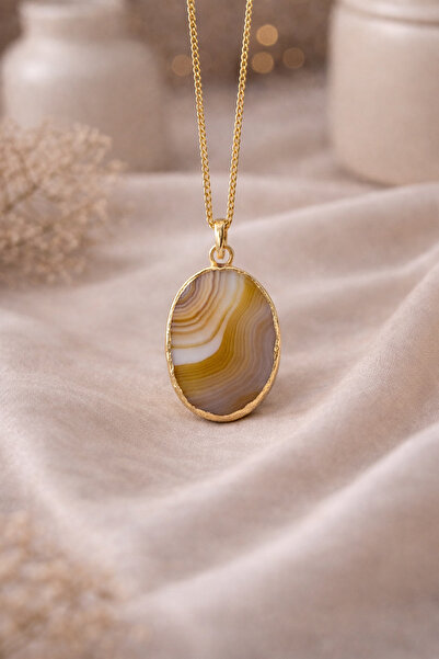 Zümrüttaş Doğal Akik Taşlı Kolye Ucu