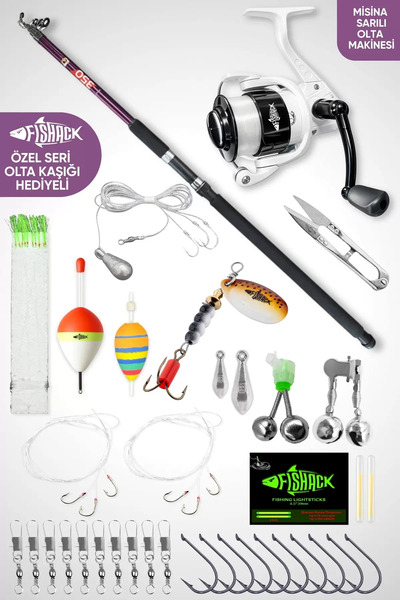 Fishack Deniz Ve Göl Surf Olta Takımı Seti 350cm Kamış 60/120gr / 60'lık Maki...