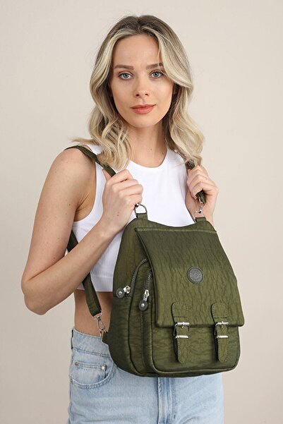 Alyaçantadükkanı حقيبة يد وحقيبة ظهر مدرسية من القماش المجعد للسيدات