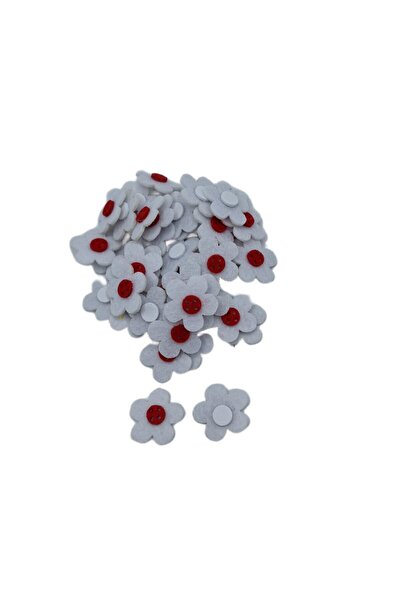 decotoys Figurina fetru floare 50/set alba 3cm