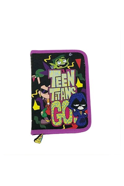 OEM Penar textil scoala, 1 compartiment, Tinerii Titani, Negru/Mov