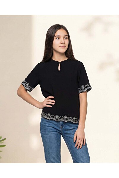 REDTAG بنطلون كاجوال بقصة مستقيمة باللون الكحلي للبنات الكبيرات