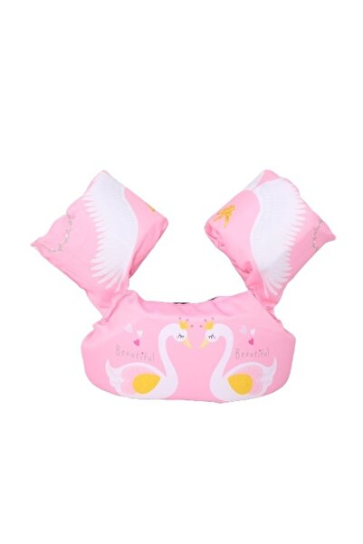 Avaleea Children's life jacket with swimming fins, Pink, Swan pattern