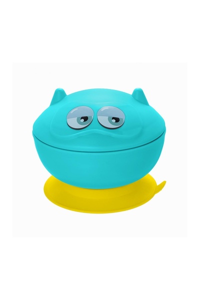 U-Grow Bol cu ventuza si capac U-Grow, Turquoise/Galben