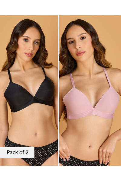REDTAG مجموعة حمالات صدر نسائية متنوعة مكونة من قطعتين، مصنوعة من الألياف الد...