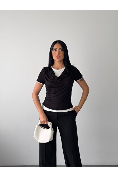 Jbr BİSİKLET YAKALI DRAPELİ BLUZ